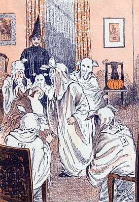Illustration from Children's book "Halloween at Merryvale, by Alice Hale Burnett, 1916.