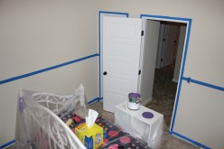 Painting a girls bedroom in light purple and dark purple.