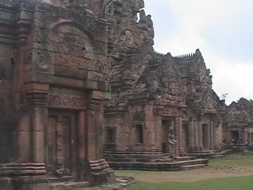 A view of the temple showing the door guardian or Dvarapala; 
