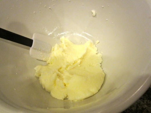 The result of whipping sugar and butter together. Make it light and fluffy.