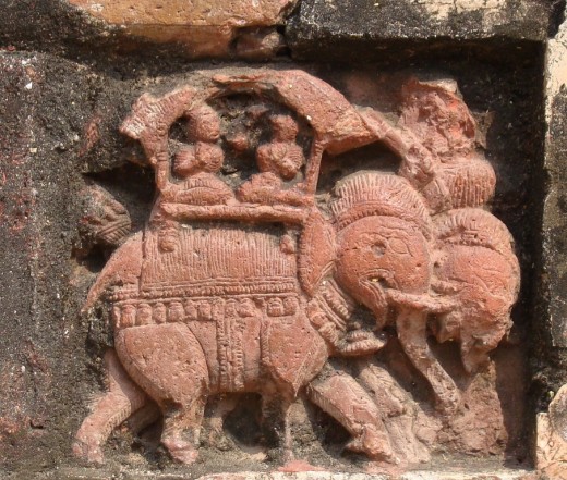 Exquisite terracotta work in Damodar temple
