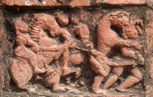 Exquisite terracotta work in Damodar temple 4
