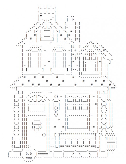 Haunted Houses in ASCII Text Art for Halloween | hubpages