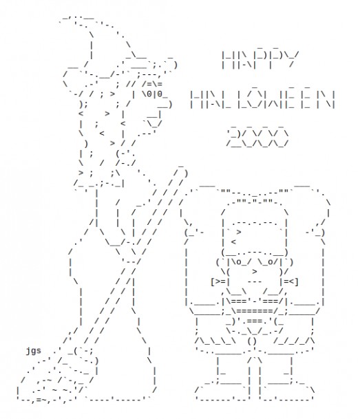 Witches in ASCII Text Art for Halloween