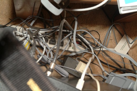 Too many cords plugged into one outlet