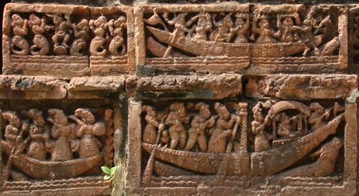 Terracotta of Raj Rajeswari temple :Boat ride 2