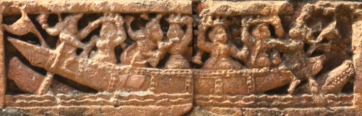 Terracotta of Raj Rajeswari temple :Boat ride 3