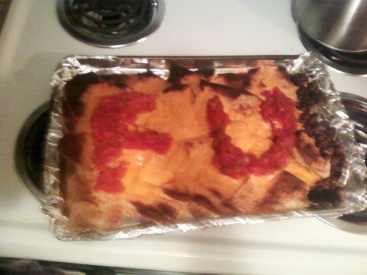 A nacho dish I made once.  It's comical.  It's offensive.  It's exactly what I like to say when I'm manic.