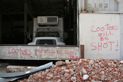 Looter warnings post-Katrina. New Orleans