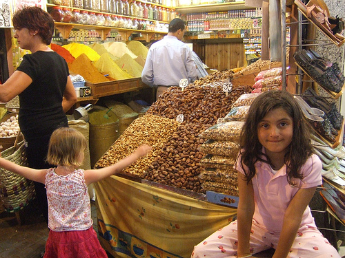 The amazing spice stalls in the souks of marrakech. They smell divine and the colours bombard the senses