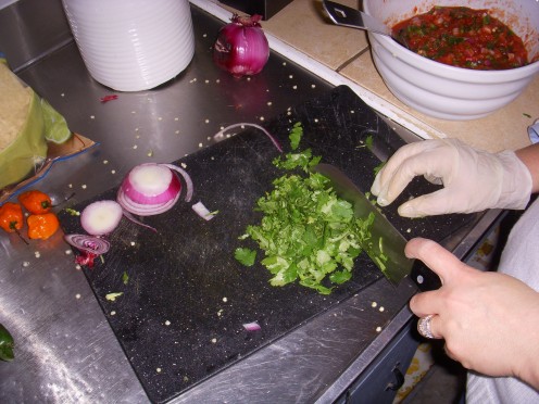 Finely chop the cilantro