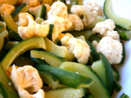 Allow sliced vegetables to wilt in salt, so as to induce crunch value.