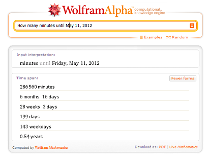 Wolfram|Alpha Search