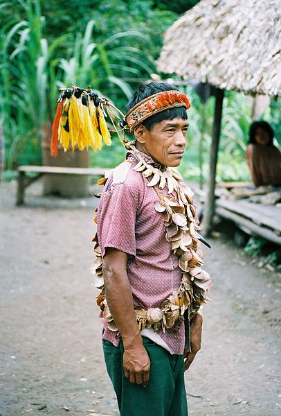 A shaman in the rainforest of Peru