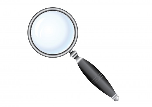 Black Magnifier glass on white