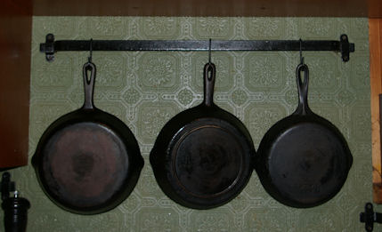 Cast Iron Pans In A Row