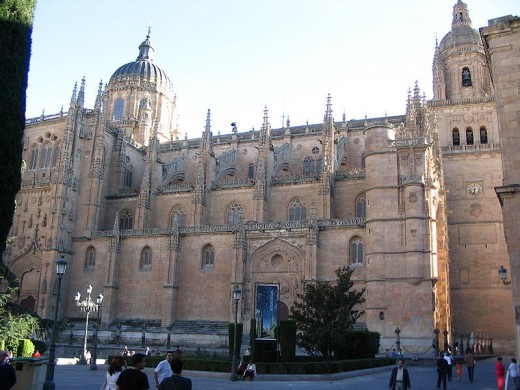 The new Cathedral of Salamanca built during the 16th to the 18th centuries.  Also the courtyard where I took my morning classes.