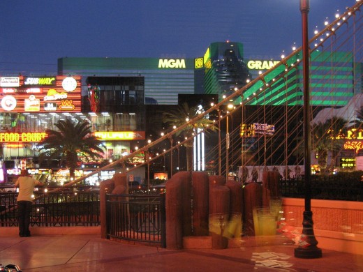 A view of the Strip from inside the Sporting House Bar & Grill.