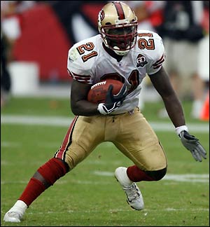Frank Gore is having a great season this year with 675 yards rushing.