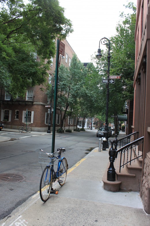 One of the quiet streets in Greenwich Village on a Sunday morning. 