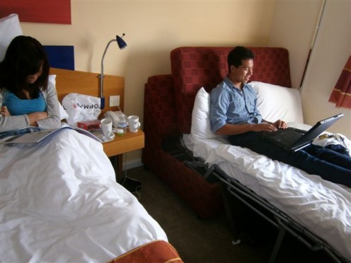 Held hostage against our own wills--holed up in our hotel.