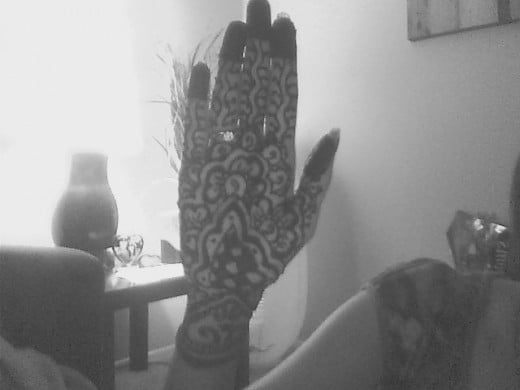 This is the mehendi in my palm.