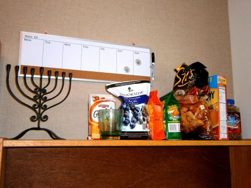 A bit of luxuries from home--in case he misses us.