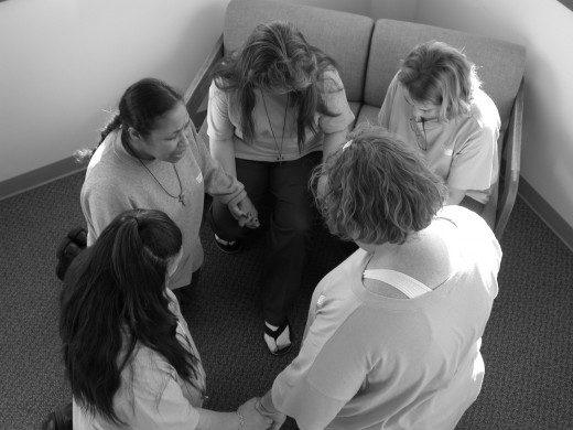Spontaneous prayer group - Happens all the time!