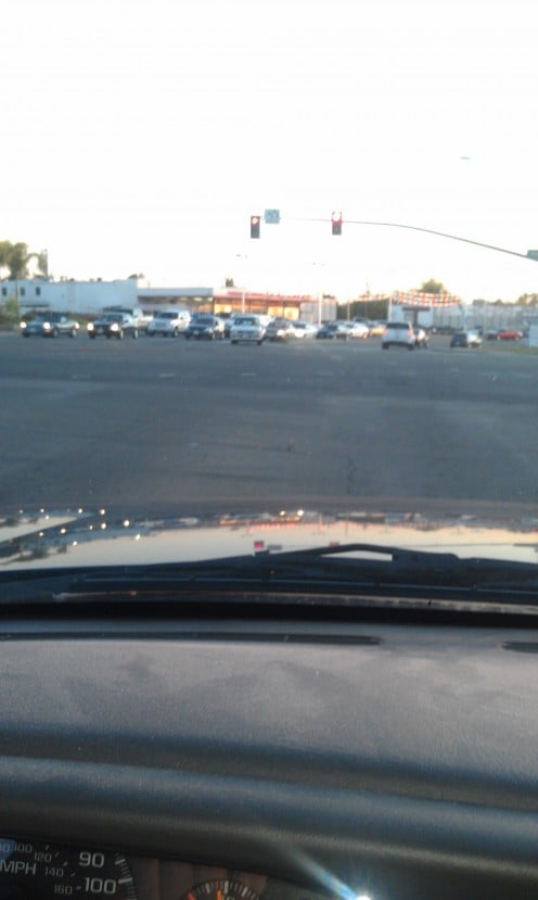 Intersection of Sunrise and Douglas - Roseville (Sacramento) CA. This is on my way home, 8 hours later, the opposite view, but you can see, it's big, and busy. Imagine being old and slow. We all will be. If we live that long.