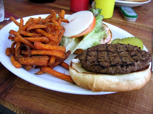Veggie Burger: It takes a lot of energy to make soybeans look this good!