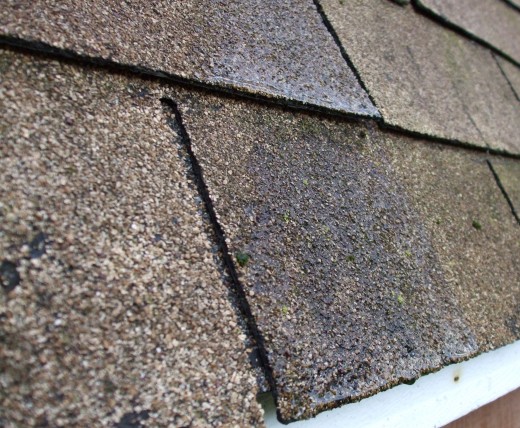 Unpainted, old roof shingles.