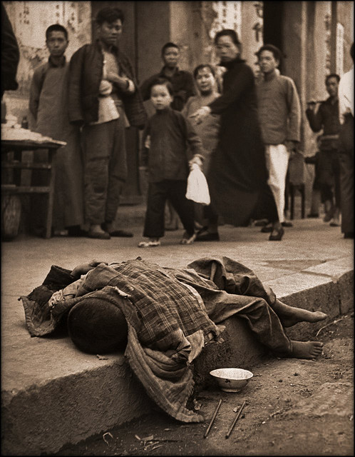 This photo is from 1946 ... but starving in the gutter is still with us.