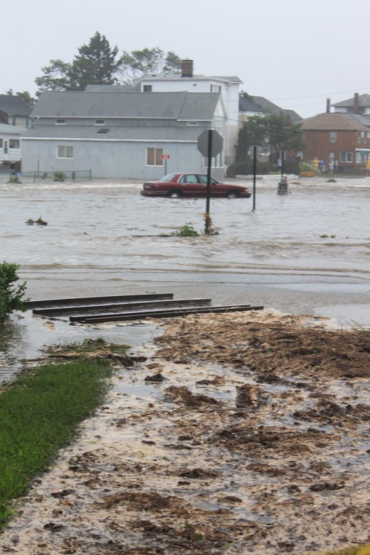 storm surge from tropical Irene in August 2011 in Southern Connecticut 