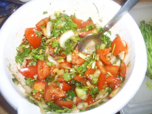 Mix all the ingredients together in a bowl and your salsa is ready for the entire family.
