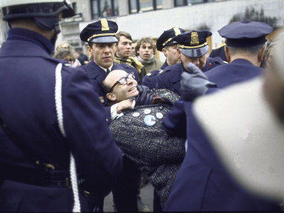 Police Restraining Demonstrator During Anti-War Protests on Day of President Nixon's Inauguration