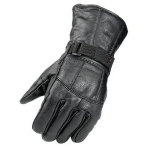 Inexpensive but stylish black leather Raider gauntlet