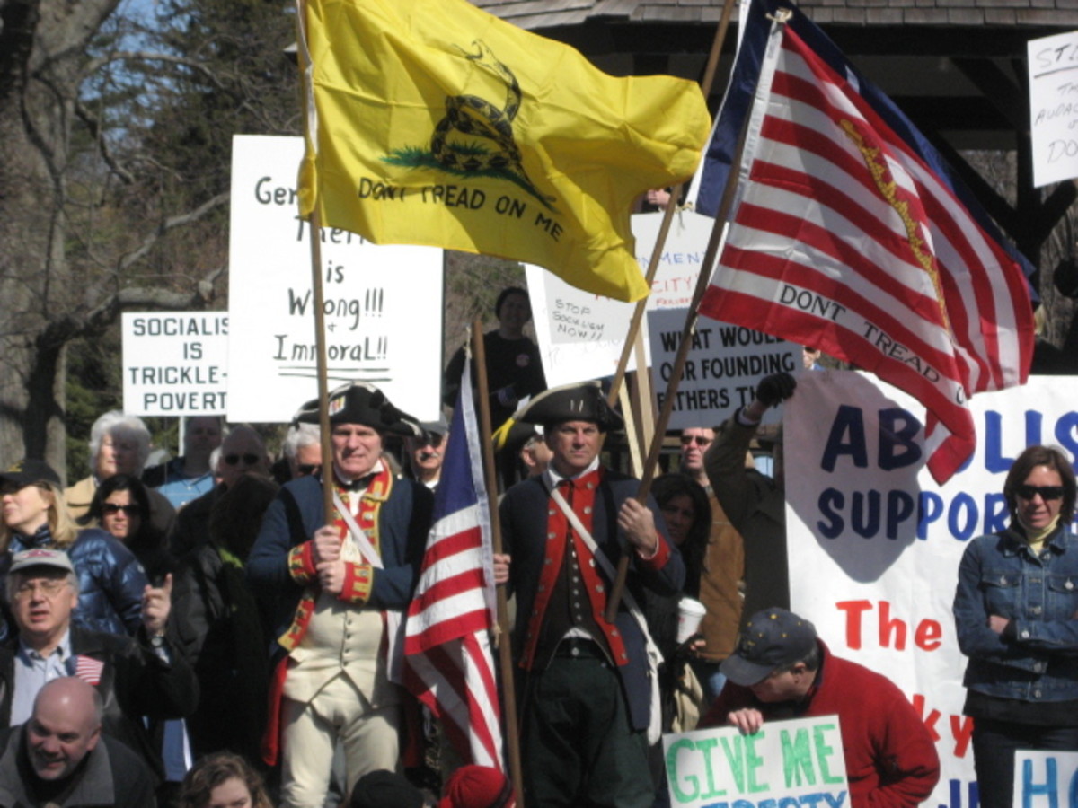 Modern "Boston Tea Party" members protesting in 2011 