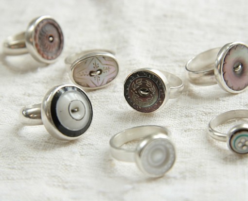 Button Rings From Red Chair Antiques Shop