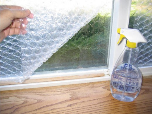 Use bubble wrap to cover windows to insulate rooms during cold season.