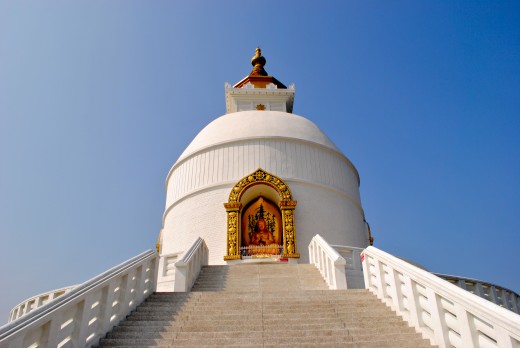 World Peace Pagoda, It was rather peaceful, though the hike up the hill was not so much. But the panoramic view of the Himalayas makes it worth the walk.