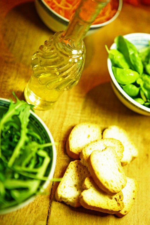 Virgin olive oil with veggies!