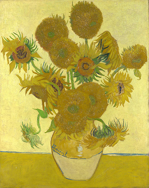 One of the many versions of Sunflowers, that Van Gogh did. 
