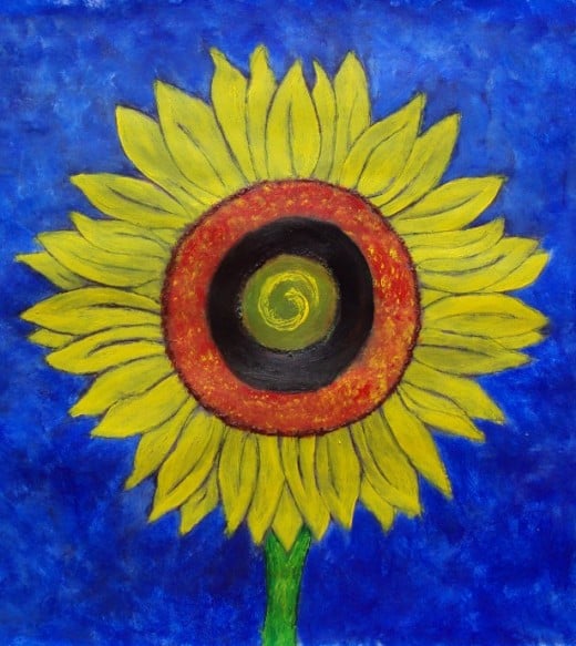 Abstract Sunflower Painting by Injete Chesoni