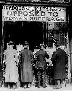 Suffragists fought an uphill battle because they had no power to express their political views.