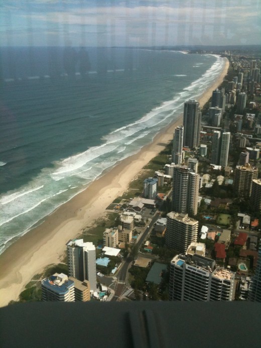 IMAGE5 Surfers Paradise Beach looking south from 80 storey Q1 Building