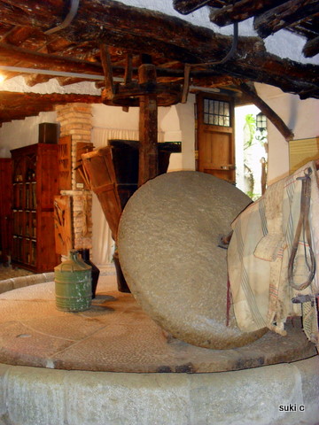Old mill stones in the museum - these would have been turned by mules or donkeys.