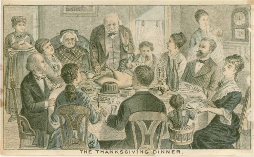 Titled, "The Thanksgiving Dinner."  