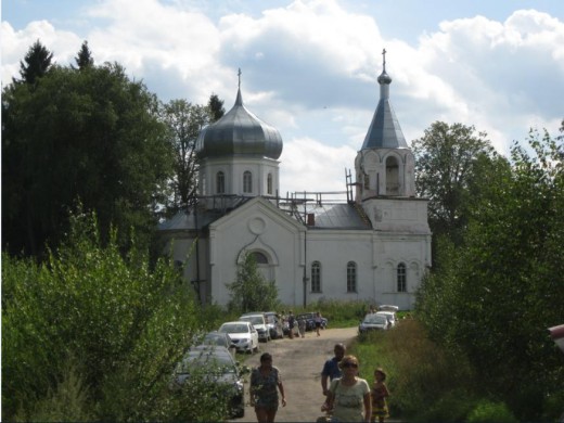 Church by sacred spring in vicinity of Valday District of Novgorod Oblast, Russia