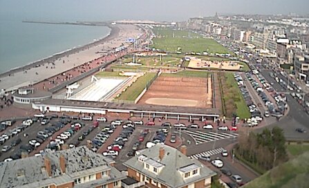 The sea front at Dieppe, France, taken from the castle