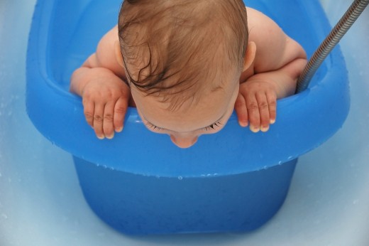 Taking a bath